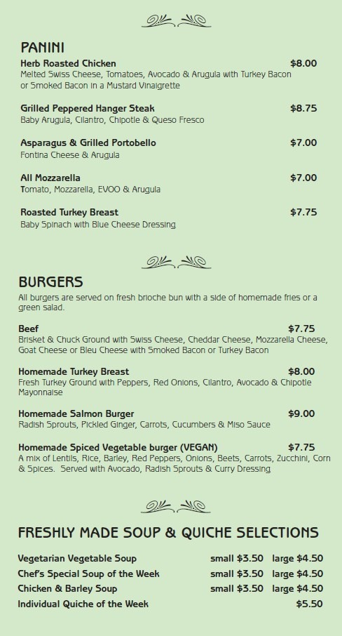 panini and burgers